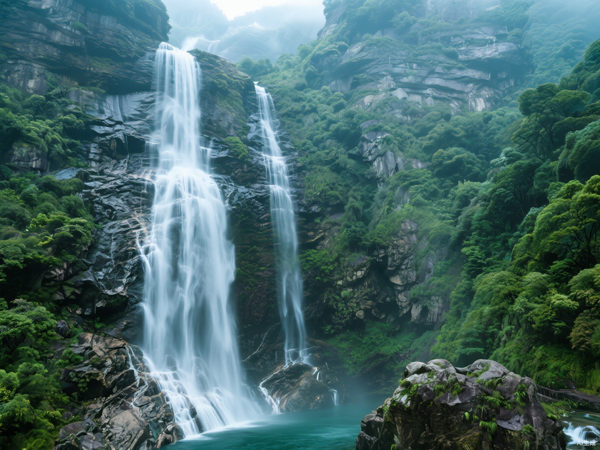 三叠泉风光