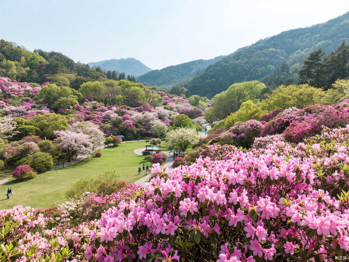 春到庐山：高山杜鹃与山寺桃花次第开放